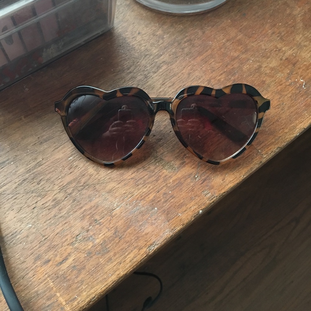Heart shaped tortoiseshell sunglasses